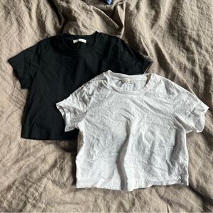 Aritzia Bundle of 2 Weekend T Shirts (Black and White)